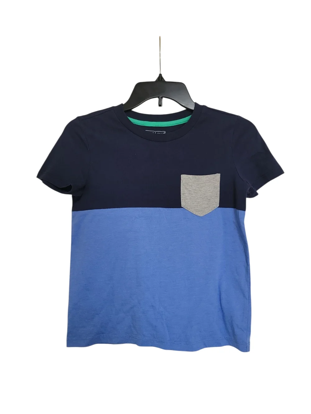 Andy & Evan Navy and Light Blue Colorblock Tee with Gray Pocket